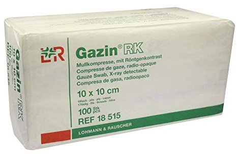 GAZIN Mullkomp.10x10 cm unsteril 16fach RK 100 St