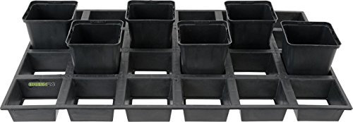 GREEN24 Profi Gitterplatte für 24 Viereck Pflanztöpfe Blumentöpfe, Kulturplatte 9x9x9,5 cm Töpfe