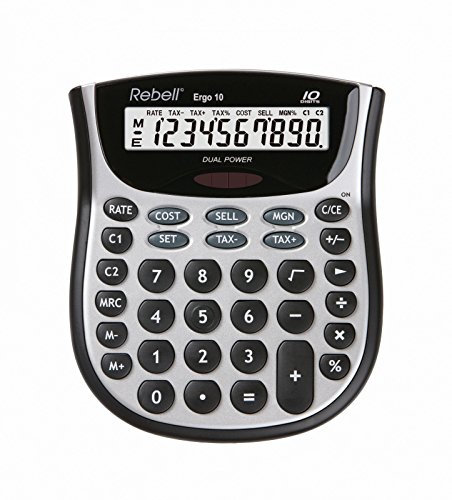 Rebell RE-ERGO10 Tischrechner Ergo10, Business-Funktionen und Währungsumrechnung, silber