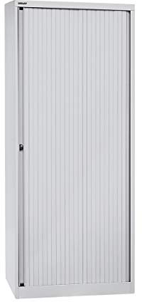 BISLEY EuroTambour Armoire de volet Roulant 4 étagères 5 Ah métal Lg645 Volet Roulant/Corps Gris Clair 43 x 80 x 198 cm