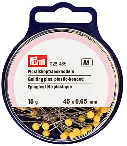 Prym Plastikkopfstecknadeln, 0,65 x 45mm, gelb, Stahl, 45 x 0,65mm, 028485-1