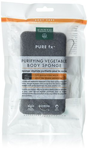 Earth Therapeutics Charcoal Exfoliating Sponge - Rectangular