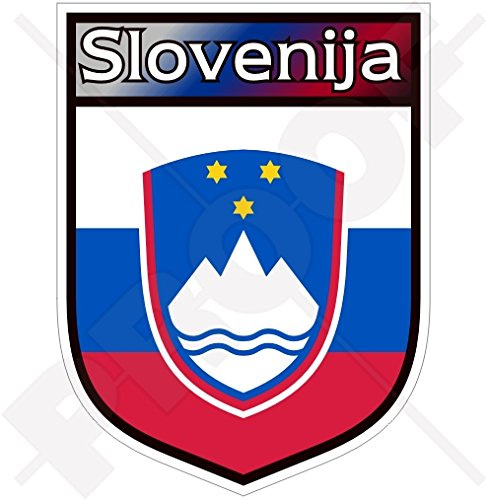 StickersWorld Slowenischer Schild Vinyl-Aufkleber, Aufkleber, für Innen- und Außenbereich, grün, Modern, Rechteck, 10,2 cm x 7,6 cm