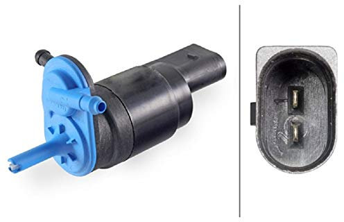 HELLA 8TW 006 847-021 Waschwasserpumpe, Scheibenreinigung - 12V - elektrisch - Dualpumpe - Steckergehäuseform: rund/eckig