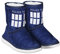 DOCTOR WHO Tardis Damen Stiefel-Hausschuhe, Marineblau, Blau - navy - Größe: Small