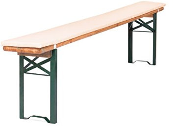 TexDeko® Bierbankauflage gepolstert 220x25x2cm waschbar mit Reißverschluss für Bierzeltgarnitur Härtegrad Mittelhart RG23 Bequeme Bankauflage zum selber aufziehen (Creme)