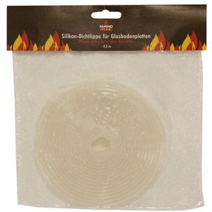 Kamino-Flam Silikondichtlippe 338110 für Glasbodenplatten, die Dichtung verhindert Schmutzbildung unter der Bodenplatte, Abdichtband für nahezu alle verschiedenen Formen, selbstklebende Schmutzdichtung, jederzeit nachrüstbare Dichtungsschnur, die Länge der Schmutzabsicherung beträgt ca. 4,5 m