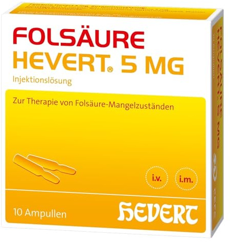 Folsäure Hevert 5 mg, 10 St. Ampullen | bei Folsäure-Mangelzuständen