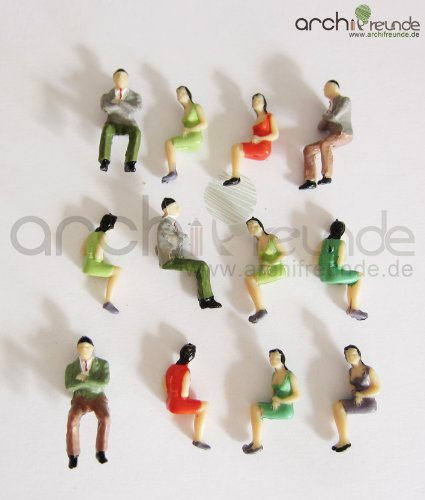 25 x Sitzende Figuren für Modellbau 1:50, Modelleisenbahn Spur 0