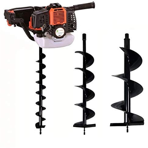 GT Garden Tarière Thermique 52 cm3-3 CV + Lot de 3 mèches (80, 150 et 250 mm)