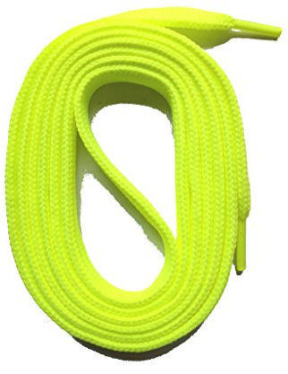 SNORS SCHNÜRSENKEL flach NEONGELB 130cm, reißfest, Made in Germany, universelle Flachsenkel aus Polyester für Sportschuhe Sneaker Turnschuhe und Laufschuhe - ÖkoTex, 6mm breit