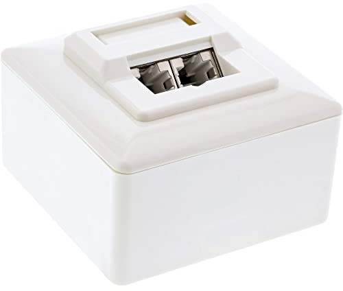 InLine 74202D Cat.5e Anschlussdose, AP/UP 2x RJ45 Buchse, weiß RAL 9010