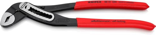 Knipex Alligator Pinza Regolabile per Tubi e Dadi Bonderizzata Nera, Rivestiti in Resina Sintetica Antiscivolo 250 Mm (Confezione Self-Service/Blister) 88 01 250 Sb