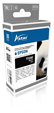Astar AS15291 Tintenpatrone kompatibel zu EPSON T1291, 385 Seiten, schwarz