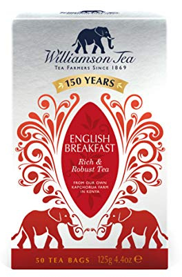 Williamson English Breakfast Tea Bags - 125g - 50 Luxury Tea Bags - Pack Of 4 - Sustainably Grown Tea