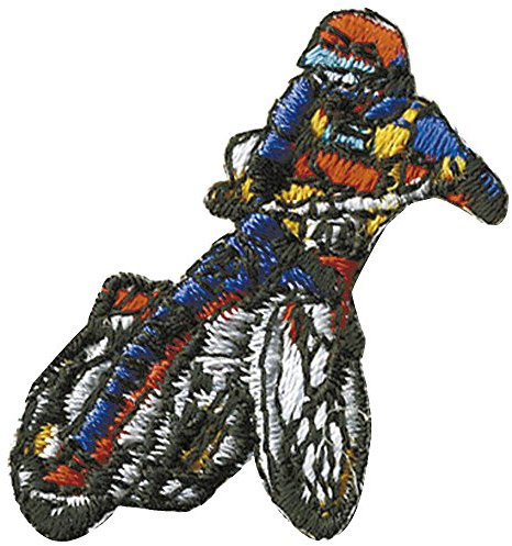Signet Patches Stick Applikation Emblem Abzeichen Aufbügler Aufnäher Motorcross 1 NEU Gr. ca. 2,5cm x 3,5cm (02004) Bike Motorrad Sport Ralley