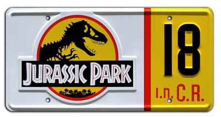 Jurassic Trilogy | # 18 | Metal Stamped License Plate