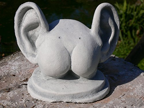 Steinfigur ARSCH mit OHREN aus STEINGUSS für SCHREIBTISCH massiv Frostfrei