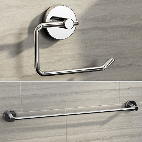 iBathUK | Designer Bathroom Accessory Set Towel Rail + Toilet Roll Holder ACCFS4
