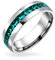 Bling Jewelry Bague De Bande D'Éternité En Cristal Aqua Pour Les Femmes Et Les Hommes Nés En Mars En Acier Inoxydable Ton Argent