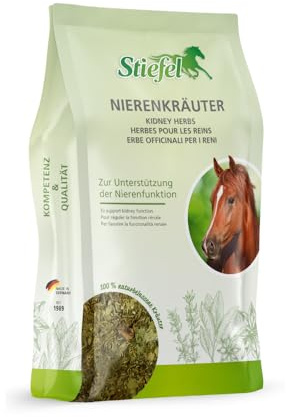 Stiefel Nierenkräuter für Pferde, 100% naturbelassene Kräutermischung zur Unterstützung der Nierenfunktion & des Stoffwechsels, 1kg