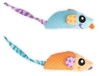Petstages Catnip Chew Mice - Zahnpflege-Spielzeug für Katzen - mit Katzenminze - 2er-Pack