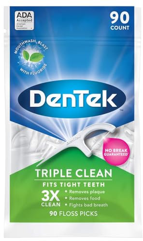 Dentek Triple Clean Floss Picks, Mint, 90 Count by U.S. Dentek