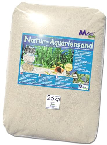 MGS SHOP Aquariensand Aquarienkies 25kg gerundet Natur BEIGE geprüfte Qualität Körnung (3-6mm)
