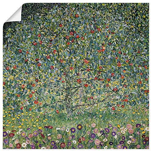 ARTLAND Wanddeko Poster & Kunstdrucke Wandposter 40x40 cm Natur Pflanzen Baum Blumen Apfelbaum 1912 Jugendstil Gustav Klimt T8AV