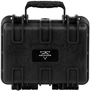 Monoprice, wetterfestes Hartgepäck - 30,48 x 25,4 x 15,24 cm, mit anpassbarem Schaumstoff, stoßfest, IP67, ultraviolett- und schlagfestes Material, schwarz - Pure Outdoor Collection