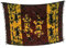 Kascha Sarong Pareo Wickelrock Strandtuch Tuch Wickeltuch Handtuch - Blickdicht - ca. 170cm x 110cm - Rot Gold Batik mit Gecko Motiv Handgefertigt inkl. Kokos Schnalle in Rauteform
