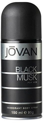 Jovan Black Musk for Men Deo Body Spray, 1er Pack (1 x 150 ml)