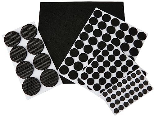 FIXMAN 969465 - Almohadillas de fieltro autoadhesivas, 125 pzas (125 pzas, negro)
