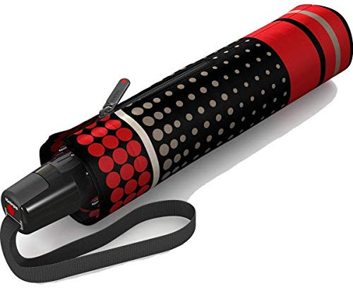 Knirps Regenschirm Fiber T2 Duomatic - Rain Dots Granat