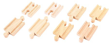Bigjigs Rail Holzschienen Gerade 5,5cm (Pack von 8)