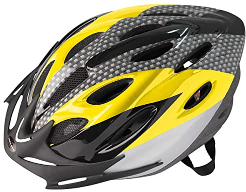 Walser Fahrradhelm Sprinter, Radfahrhelm mit anpassbarem Drehradverstellsystem und Insektennetz, Allround – Radhelm, Blau/Rot/Gelb/Schwarz