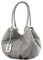 modamoda de 228 Damen Leder Schultertasche Hobo bag handmade in Italy, Farbe:Grau