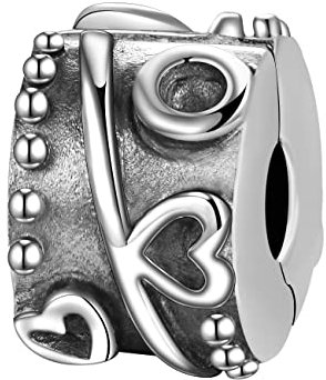 Andante-Stones 925 Sterling Silber Bead Clip Stopper Charm Herzen Element Kugel für European Beads + Organzasäckchen