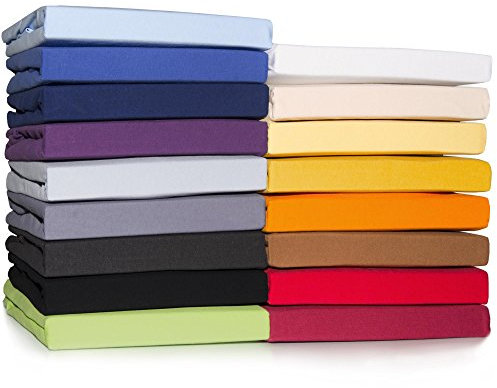 CelinaTex Casca Topper Spannbettlaken 140x200-160x220 cm Bordeaux rot Jersey Mako Baumwolle 210g/qm Elasthan Spannbetttuch