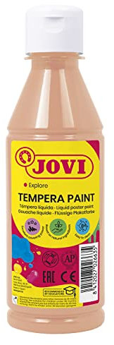Jovi - Gouache Liquide, Bouteille de 250ml, Couleur Beige, Peinture à Base d'ingrédients naturels, Facile à Laver, sans Gluten, Idéal pour l'école (50209)
