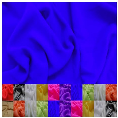 Fabrics-City royalblau Meterware feiner Chiffon Stoff, leichtfallend, transparenter zum Nähen, Kleben, für Brautmode, Kleider, Dekoration, Voile Gewebe, Seiden-Optik, 3469