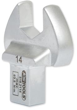 KS Tools Einsteck-Maulschlüssel 9x12mm 516.2114 14mm I Maulschlüssel mit Stiftsicherung I Verchromt I Sechskant Spezialwerkzeug I Für Drehmomentschlüssel
