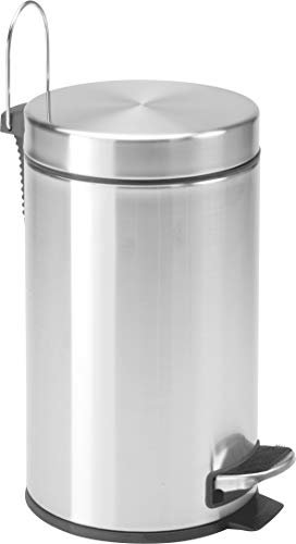 Mondex INX160-00 - Cubo de Basura, con Pedal, Acero Inoxidable Cromado, 20 L