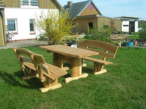 KJR Holzmanufaktur Rustikale Gartenmöbel, Sitzgruppe, Sitzgarnitur, Eiche