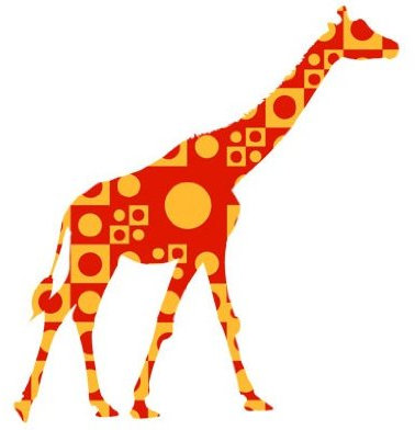 Fenstersticker No.IS2 Retro Giraffe in Rot Tier Retro Giraffe Afrika Muster Fenstersticker Fensterfolie Fenstertattoo Fensterbild Fenster-Deko Fensteraufkleber Fensterdekoration Glas-Sticker Größe: 154cm x 144cm
