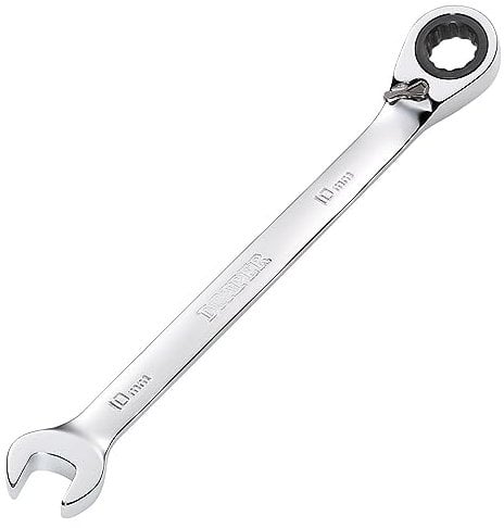 Draper 51973 Hi-Torq Metric Reversible Ratcheting Combination Spanner, 10mm, Blue