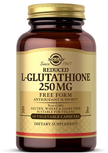 Solgar Reduced L-Glutathione 250 mg - 60 Vegetable Capsules - Antioxidant Support - Non-GMO, Vegan, Gluten Free, Dairy Free, Kosher - 60 Servings
