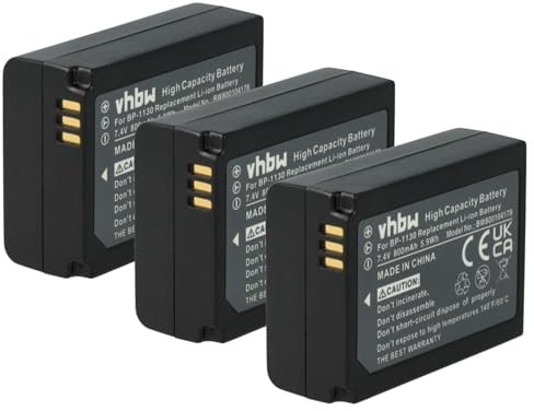 vhbw 3x batteria compatibile con Samsung NX1010, NX2020, NX200, NX2030, NX300, NX2000, NX300M, NX1000, NX210 fotocamera (800mAh, 7,4V, Li-Ion) - Sostituisce BP-1030, ED-BP1030