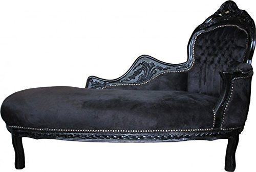 Casa Padrino Barock Chaiselongue 'King' Schwarz/Schwarz Mod2