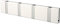 LOCA KNAX Wandgarderobe 4 Haken, weiß RAL 9003 grau 40x8cm